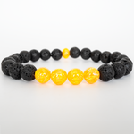 Golden Pineapple Opal & Lava Stone Beaded Bracelet