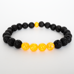 Golden Pineapple Opal & Lava Stone Beaded Bracelet