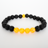 Golden Pineapple Opal & Lava Stone Beaded Bracelet