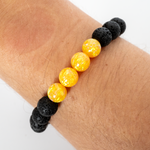 Golden Pineapple Opal & Lava Stone Beaded Bracelet