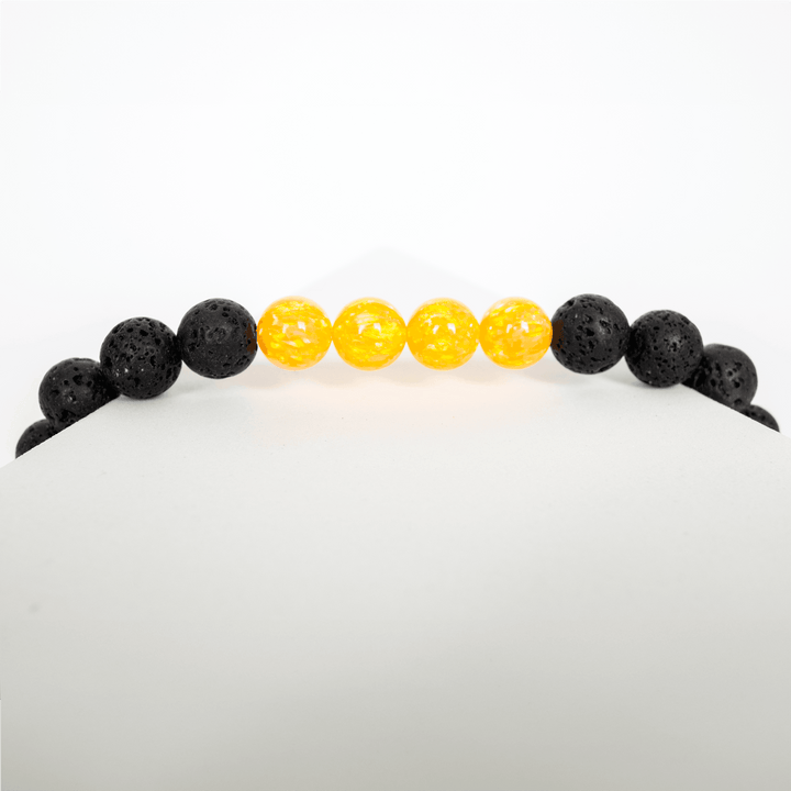 Golden Pineapple Opal & Lava Stone Beaded Bracelet - The Opal Dealer
