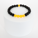 Golden Pineapple Opal & Lava Stone Beaded Bracelet