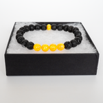 Golden Pineapple Opal & Lava Stone Beaded Bracelet