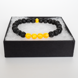Golden Pineapple Opal & Lava Stone Beaded Bracelet