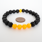 Golden Pineapple Opal & Lava Stone Beaded Bracelet