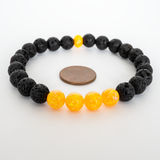 Golden Pineapple Opal & Lava Stone Beaded Bracelet