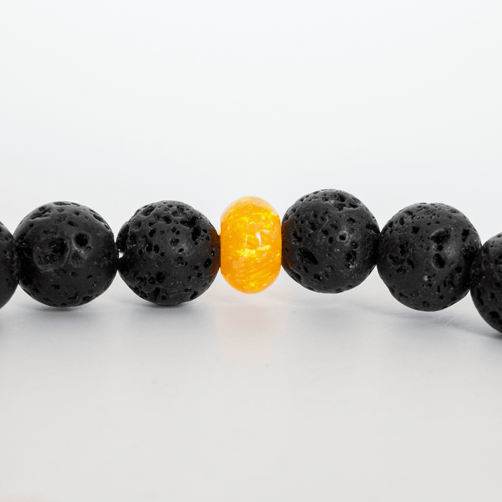Golden Pineapple Opal & Lava Stone Beaded Bracelet - The Opal Dealer