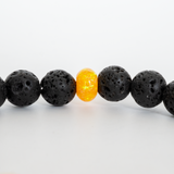Golden Pineapple Opal & Lava Stone Beaded Bracelet