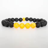 Golden Pineapple Opal & Lava Stone Beaded Bracelet
