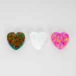 Opal Heart Charms