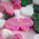 Opal Heart Charms