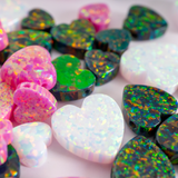 Opal Heart Charms