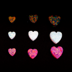 Opal Heart Charms