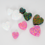 Opal Heart Charms