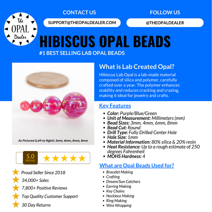 Hibiscus Opal Craft Beads - The Opal Dealer