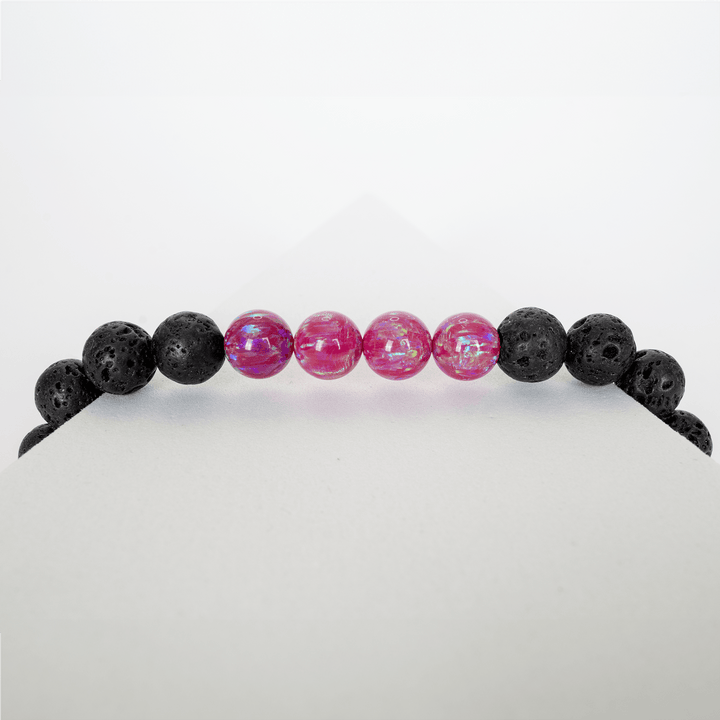 Hibiscus Opal & Lava Stone Beaded Bracelet - The Opal Dealer