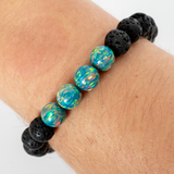 Jade Opal & Lava Stone Beaded Bracelet - New Design