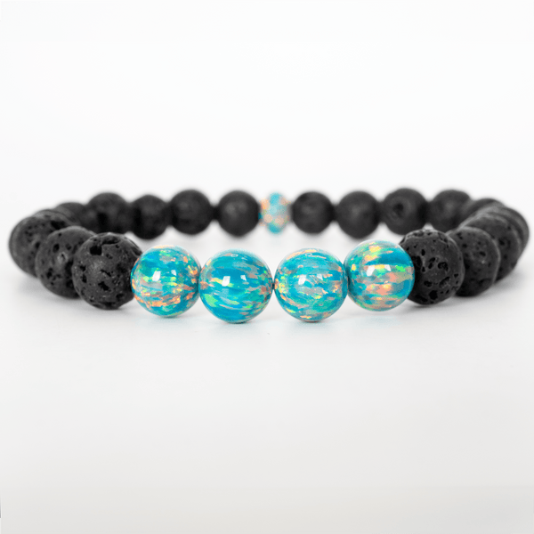 Jade Opal & Lava Stone Beaded Bracelet - The Opal Dealer