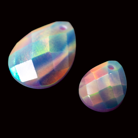 Lilac Galaxy Faceted Pear Cut Opalescence Cabochon