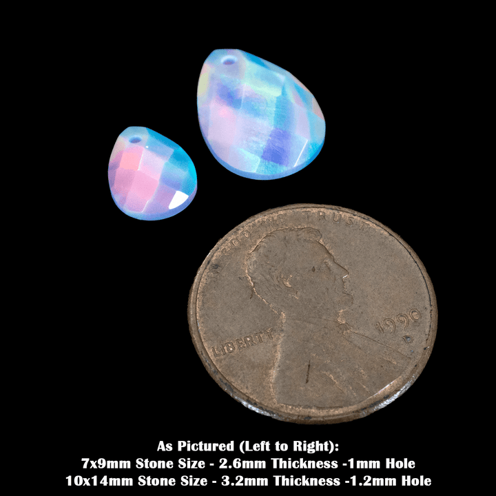 Lilac Galaxy Faceted Pear Cut Opalescence Cabochon - The Opal Dealer