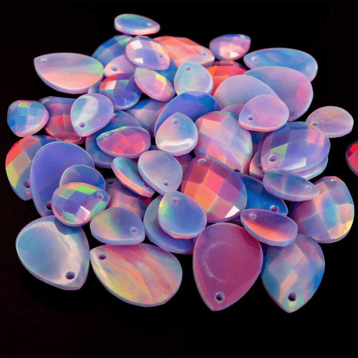 Lilac Galaxy Faceted Pear Cut Opalescence Cabochon - The Opal Dealer