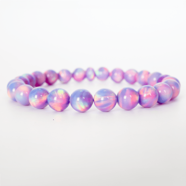 Lilac Galaxy Opalescence Beaded Bracelet - The Opal Dealer