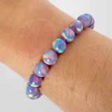 Lilac Galaxy Opalescence Beaded Bracelet
