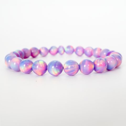 Lilac Galaxy Opalescence Beaded Bracelet