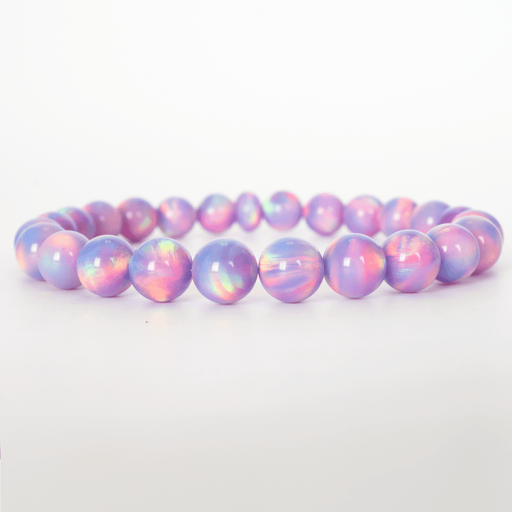 Lilac Galaxy Opalescence Beaded Bracelet - The Opal Dealer