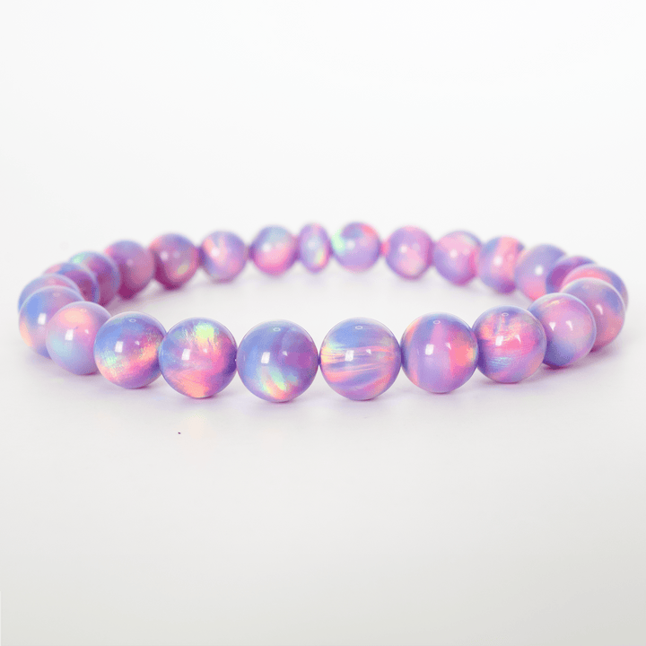 Lilac Galaxy Opalescence Beaded Bracelet - The Opal Dealer