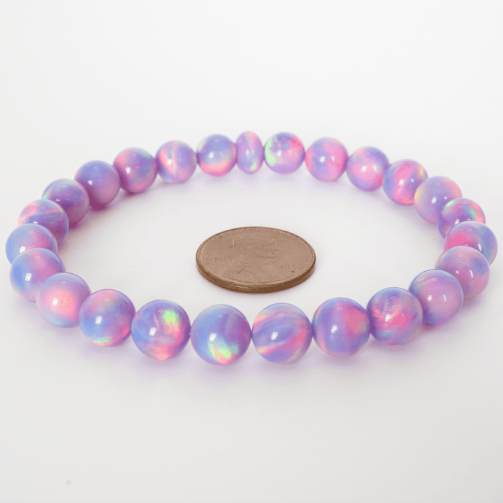 Lilac Galaxy Opalescence Beaded Bracelet - The Opal Dealer