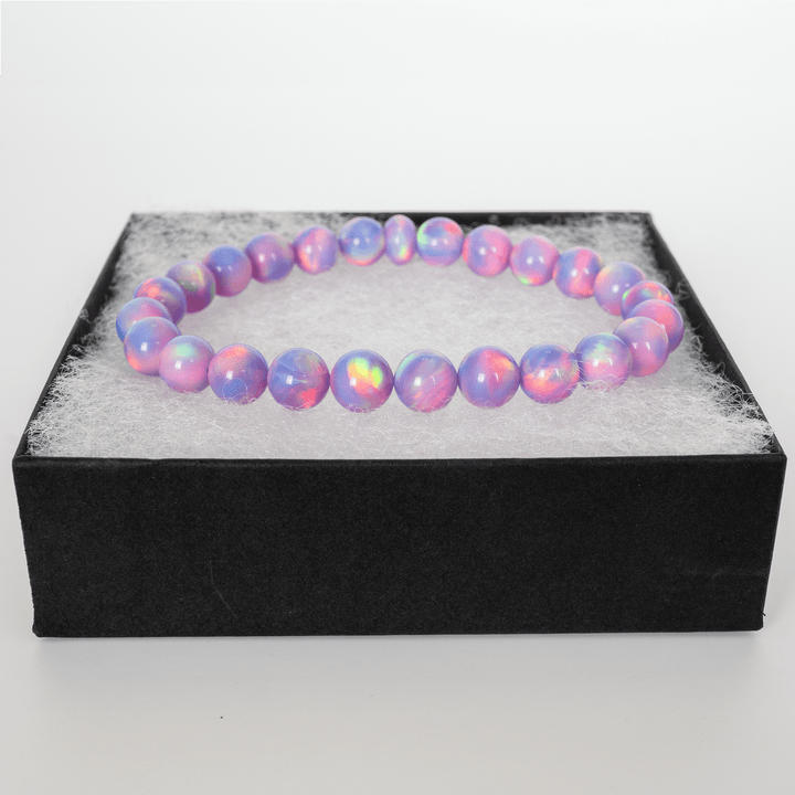 Lilac Galaxy Opalescence Beaded Bracelet - The Opal Dealer