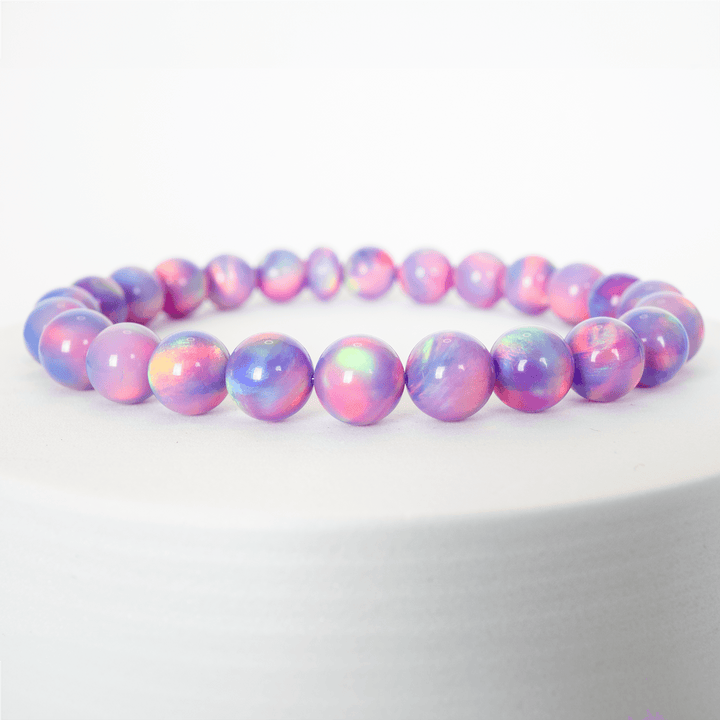 Lilac Galaxy Opalescence Beaded Bracelet - The Opal Dealer
