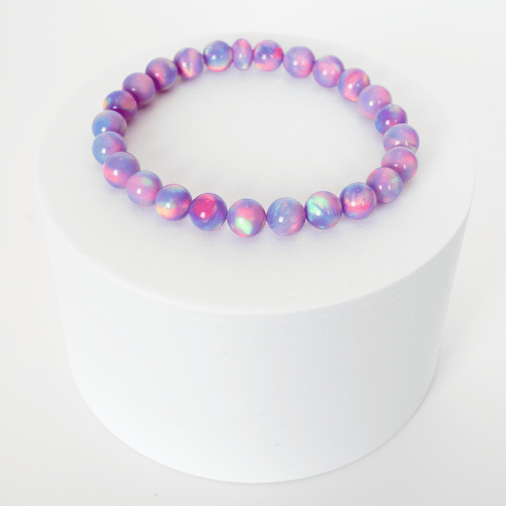 Lilac Galaxy Opalescence Beaded Bracelet - The Opal Dealer