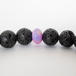 Lilac Galaxy Opalescence & Lava Stone Beaded Bracelet