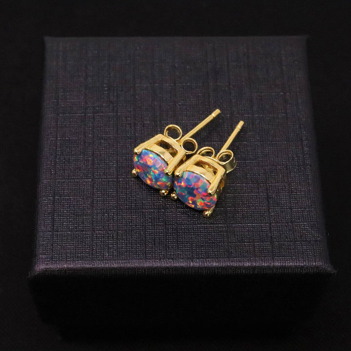 Moonstone Opal Stud Earrings - The Opal Dealer