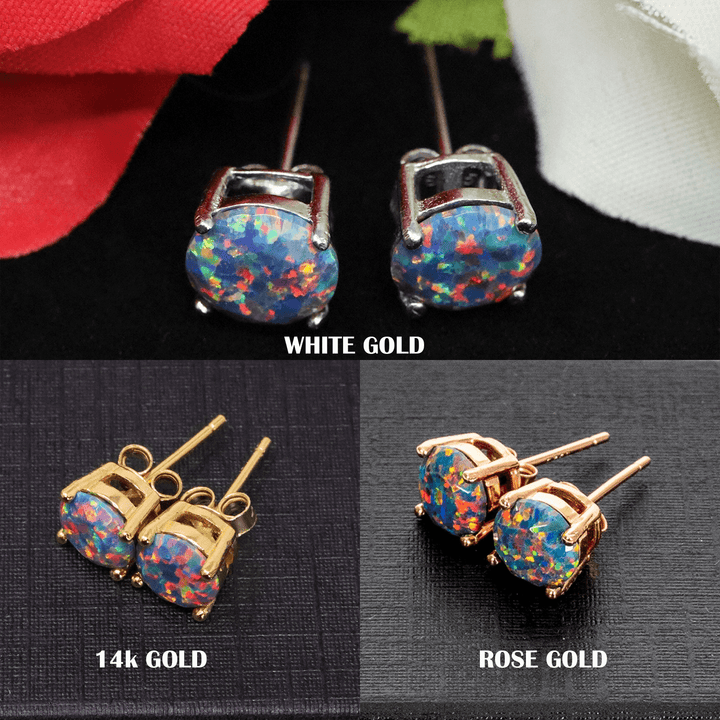 Moonstone Opal Stud Earrings - The Opal Dealer