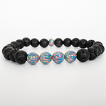 Moonstone Opal & Lava Stone Beaded Bracelet