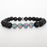 Moonstone Opal & Lava Stone Beaded Bracelet