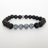 Moonstone Opal & Lava Stone Beaded Bracelet