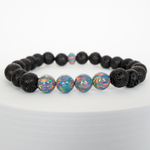 Moonstone Opal & Lava Stone Beaded Bracelet
