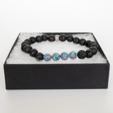 Moonstone Opal & Lava Stone Beaded Bracelet - New Design