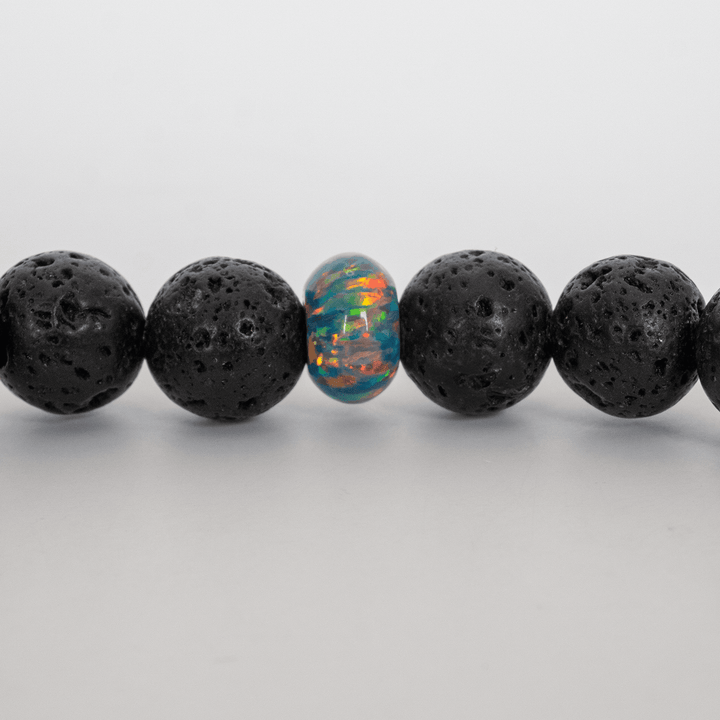 Moonstone Opal & Lava Stone Beaded Bracelet - The Opal Dealer