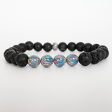 Moonstone Opal & Lava Stone Beaded Bracelet