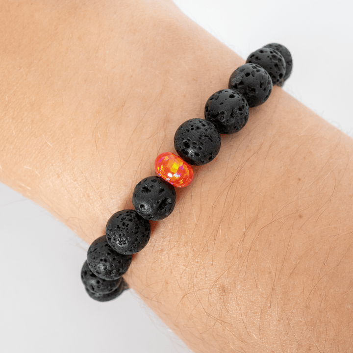 Nectar Opal & Lava Stone Beaded Bracelet - The Opal Dealer