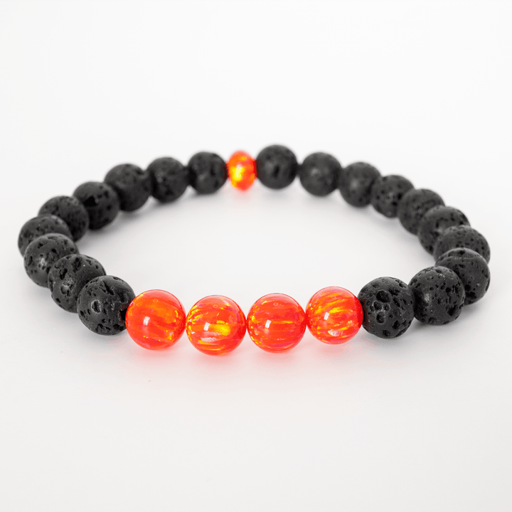 Nectar Opal & Lava Stone Beaded Bracelet - The Opal Dealer