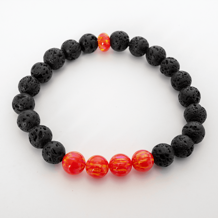 Nectar Opal & Lava Stone Beaded Bracelet - The Opal Dealer
