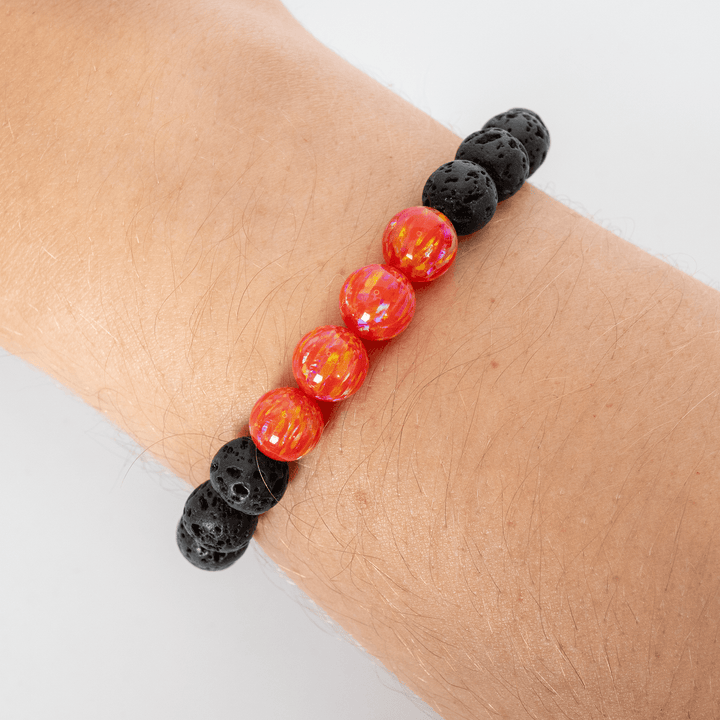 Nectar Opal & Lava Stone Beaded Bracelet - The Opal Dealer