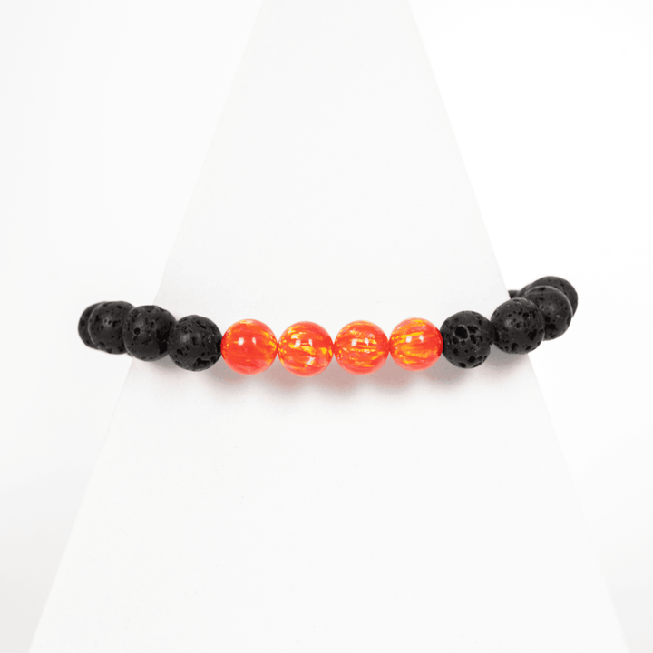 Nectar Opal & Lava Stone Beaded Bracelet - The Opal Dealer