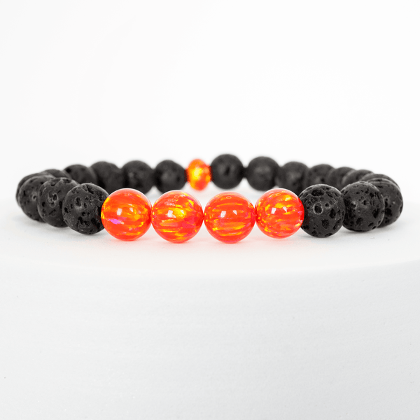 Nectar Opal & Lava Stone Beaded Bracelet - The Opal Dealer